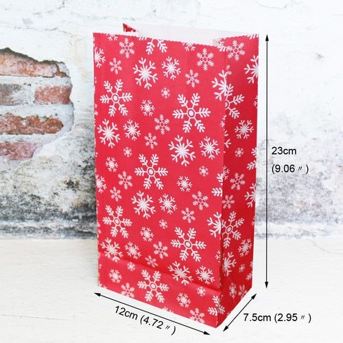 5pcs Snowflake Merry Christmas Paper Bag