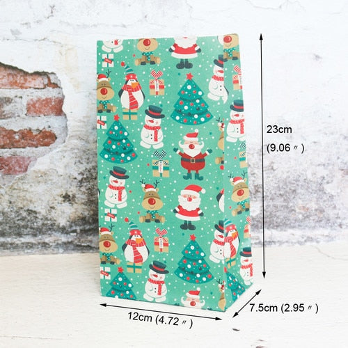 5pcs Snowflake Merry Christmas Paper Bag