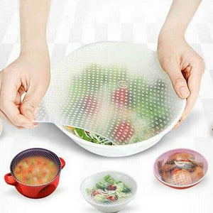 4Pcs/lot Reusable Silicone Wrap Seal Food