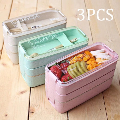 900 ml Portable Healthy Material Lunch Box 3 Layer