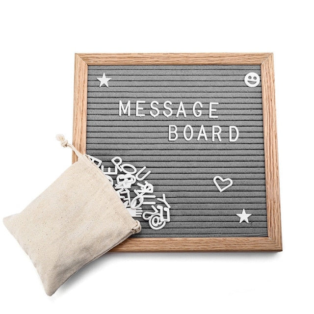 Hot Beautiful Felt Letter Board Wooden Frame Changeable