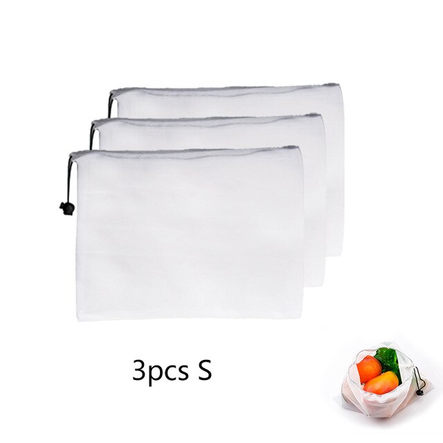 15pcs Reusable Vegetable Fruit Mesh Produce Bags