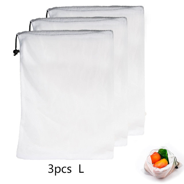15pcs Reusable Vegetable Fruit Mesh Produce Bags