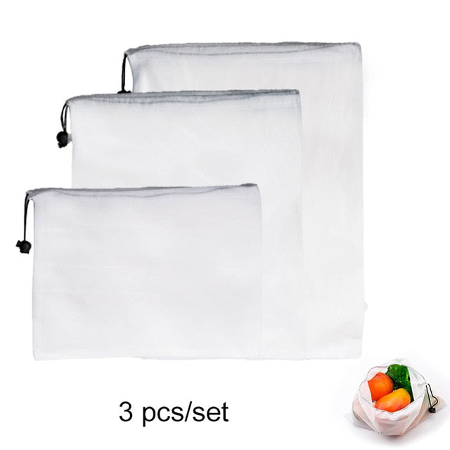 15pcs Reusable Vegetable Fruit Mesh Produce Bags