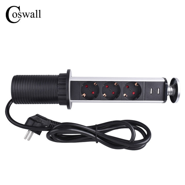 16 A PULL POP UP 3 Power Socket 2 USB Charging