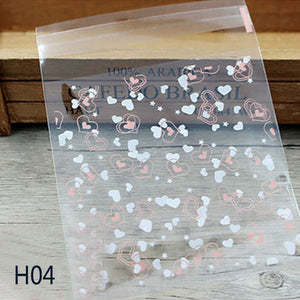 50pcs Cute Cartoon Plastic Adhesive Pouch Bags