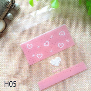 50pcs Cute Cartoon Plastic Adhesive Pouch Bags