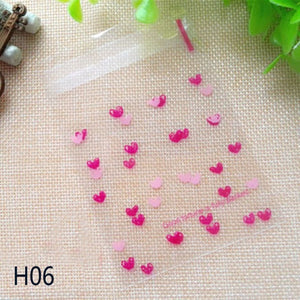 50pcs Cute Cartoon Plastic Adhesive Pouch Bags