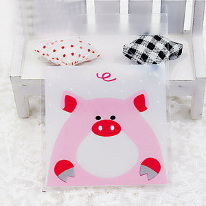 50pcs Cute Cartoon Plastic Adhesive Pouch Bags
