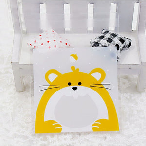50pcs Cute Cartoon Plastic Adhesive Pouch Bags