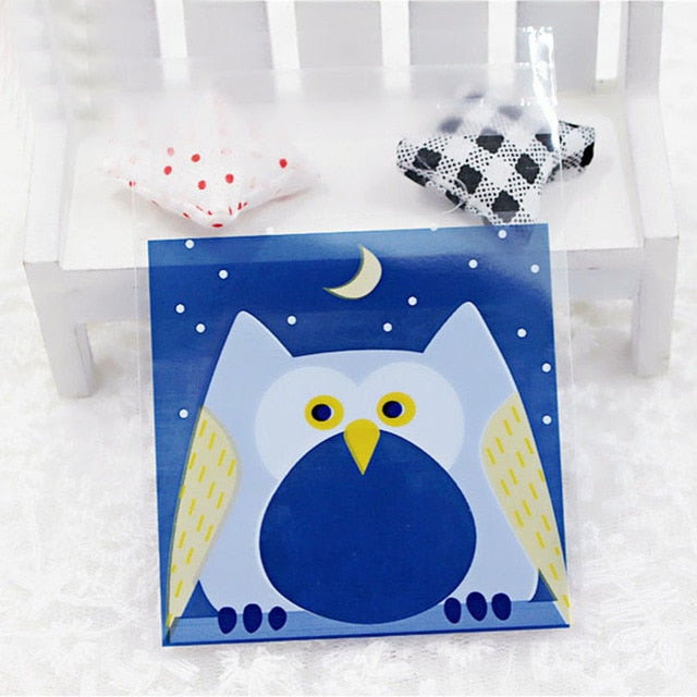 50pcs Cute Cartoon Plastic Adhesive Pouch Bags
