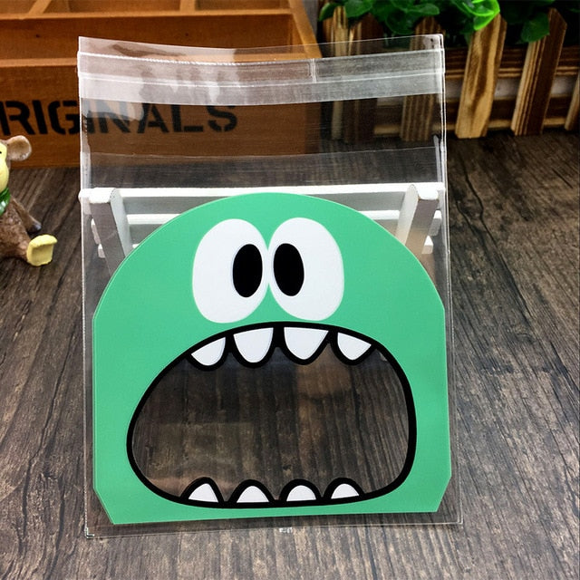 50pcs Cute Cartoon Plastic Adhesive Pouch Bags