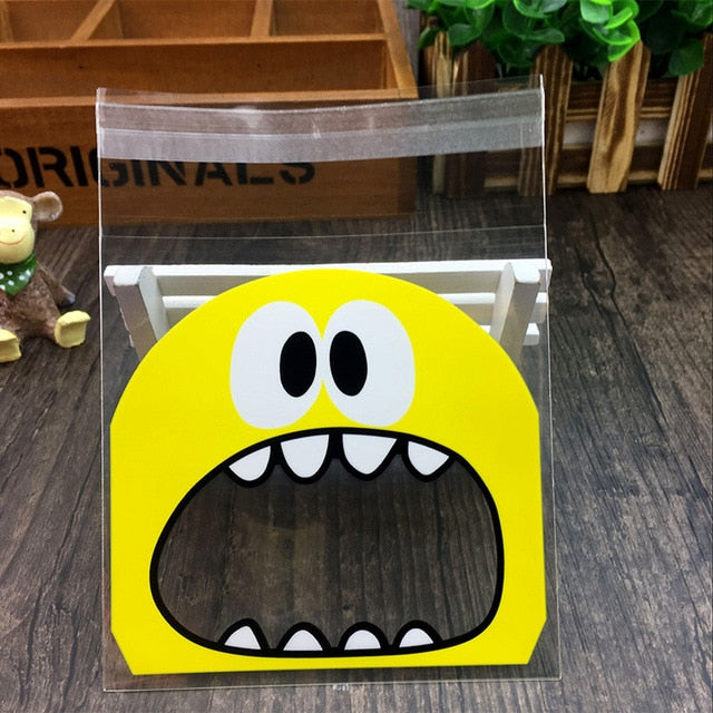 50pcs Cute Cartoon Plastic Adhesive Pouch Bags