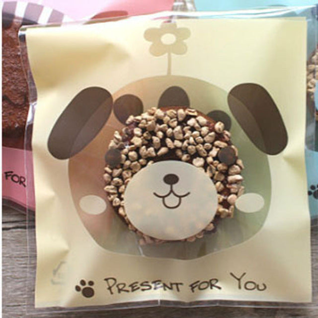 50pcs Cute Cartoon Plastic Adhesive Pouch Bags
