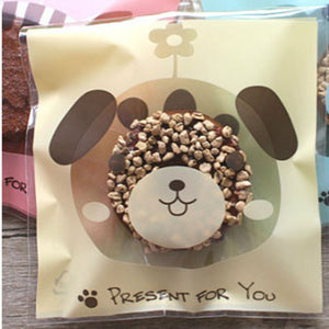 50pcs Cute Cartoon Plastic Adhesive Pouch Bags