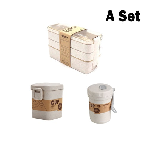 900 ml Portable Healthy Material Lunch Box 3 Layer