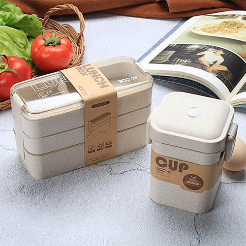 900 ml Portable Healthy Material Lunch Box 3 Layer