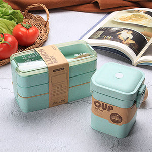 900 ml Portable Healthy Material Lunch Box 3 Layer