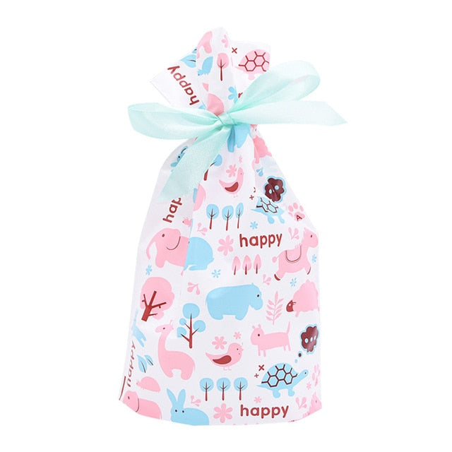 5/10 pcs Candy Cookies Gift Bags With Ribbon Snack