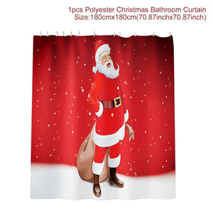 3pcs Fancy Santa Claus Rug Seat Bathroom
