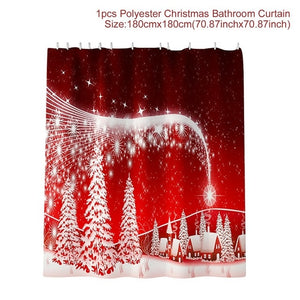 3pcs Fancy Santa Claus Rug Seat Bathroom