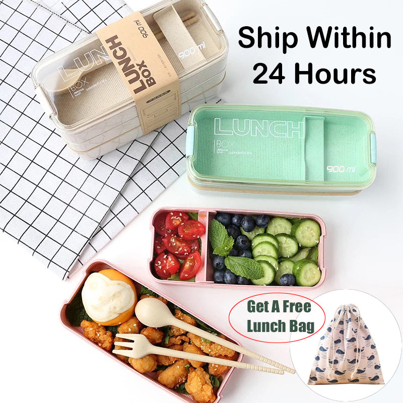 900 ml Portable Healthy Material Lunch Box 3 Layer