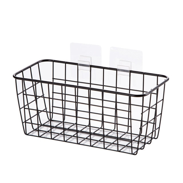 Wrought Iron Kitchen Seasoning Storage Basket Rack Hanger Storage