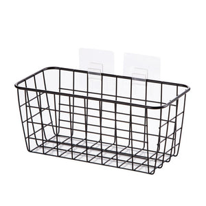 Wrought Iron Kitchen Seasoning Storage Basket Rack Hanger Storage