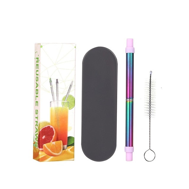 Portable Drinking Reusable Metal Straws