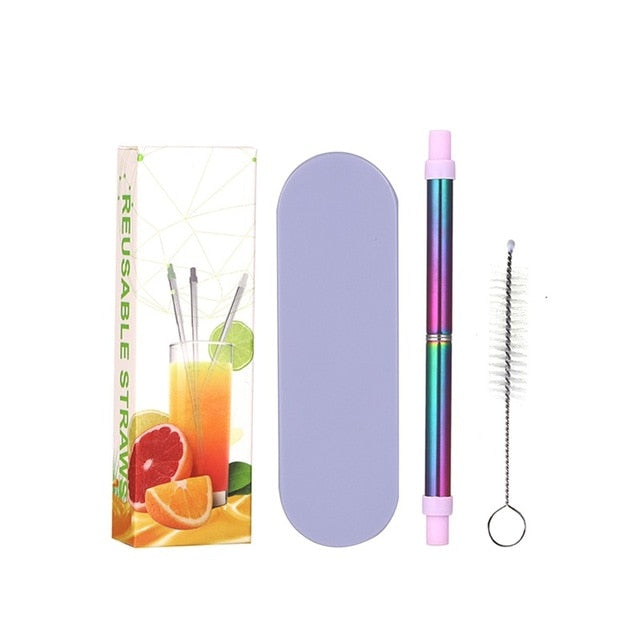 Portable Drinking Reusable Metal Straws
