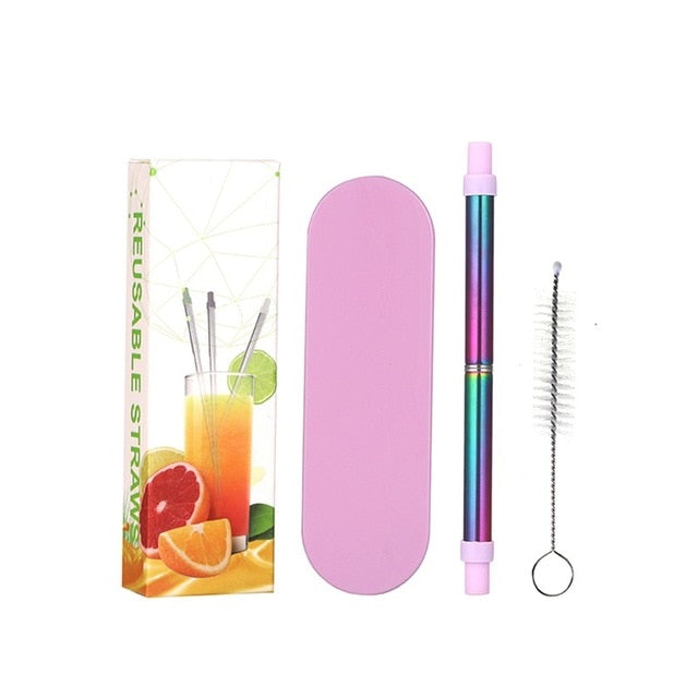 Portable Drinking Reusable Metal Straws