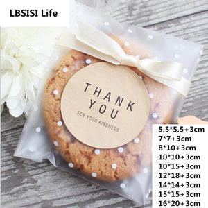 100/200pcs Frosted Candy Cookie Chocolate Bag