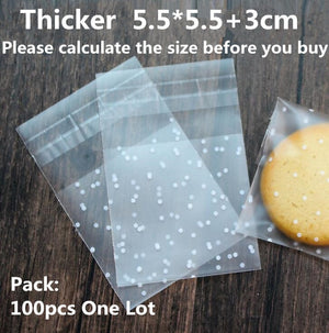 100/200pcs Frosted Candy Cookie Chocolate Bag