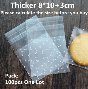 100/200pcs Frosted Candy Cookie Chocolate Bag