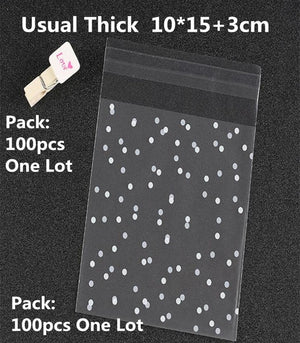100/200pcs Frosted Candy Cookie Chocolate Bag