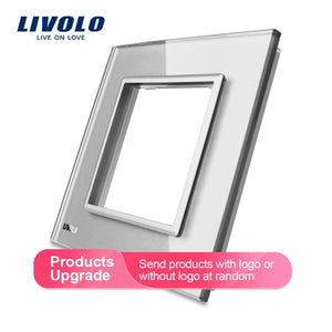 Livolo Luxury White Pearl Crystal Glass, 80mm*80mm, EU standard, Single Glass Panel For Wall Switch Socket,VL-C7-SR-11