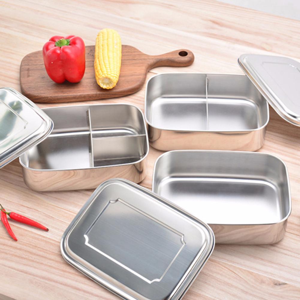 Stainless Steel Square Bento Lunch Box Food
