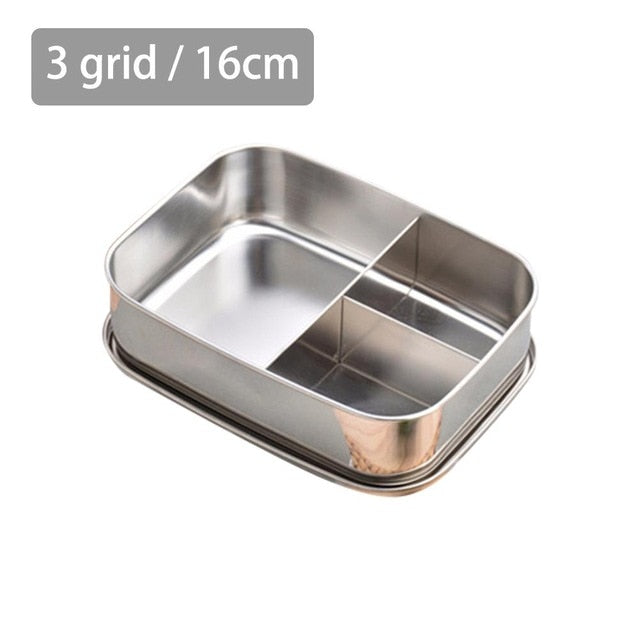 Stainless Steel Square Bento Lunch Box Food