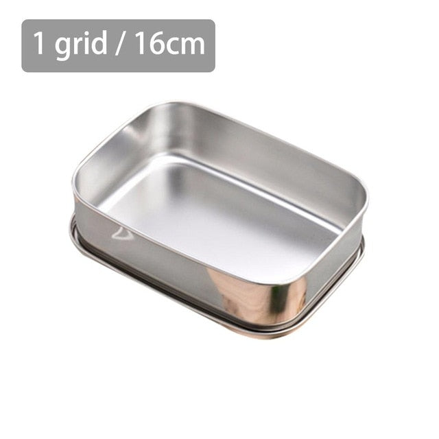 Stainless Steel Square Bento Lunch Box Food