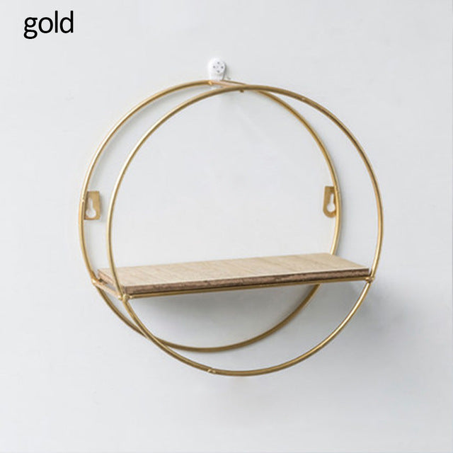 Nordic Iron Hexagonal Grid Wall Shelf Decorative Storage Rack