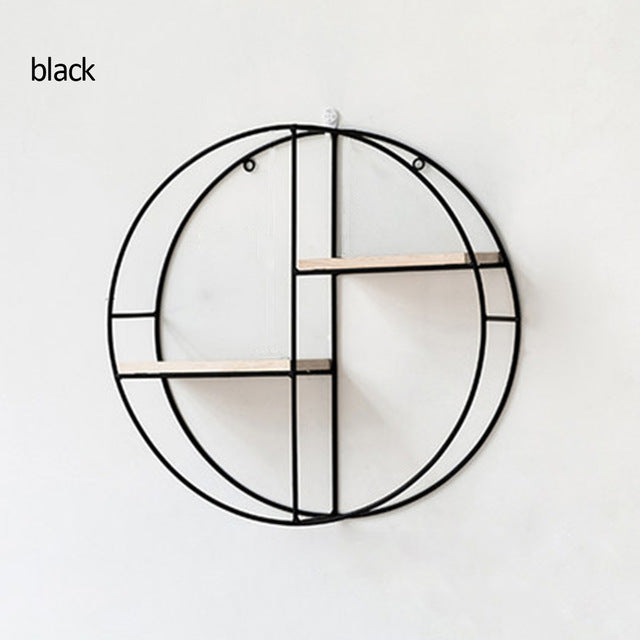 Nordic Iron Hexagonal Grid Wall Shelf Decorative Storage Rack
