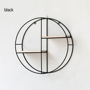 Nordic Iron Hexagonal Grid Wall Shelf Decorative Storage Rack
