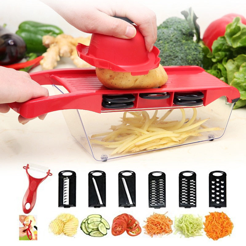 New Upgraded Multi-function Vegetable Slicer 6 In 1