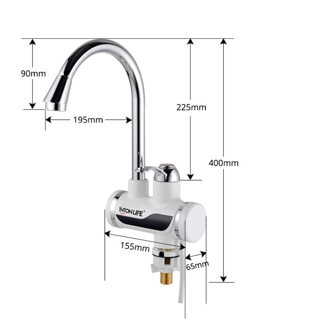 Electric Water Heater Temperature Display Instant Hot 3000W