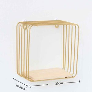Nordic Iron Hexagonal Grid Wall Shelf Decorative Storage Rack