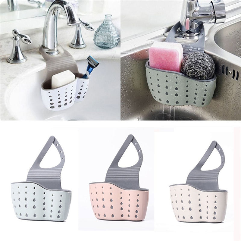 Sink Shelf Soap Sponge Drain Rack Silicone Storage