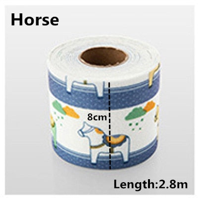 Self Adhesive Kitchen Ceramic Sticker Waterproof Anti-moisture PVC  3.2 m*3.8 cm