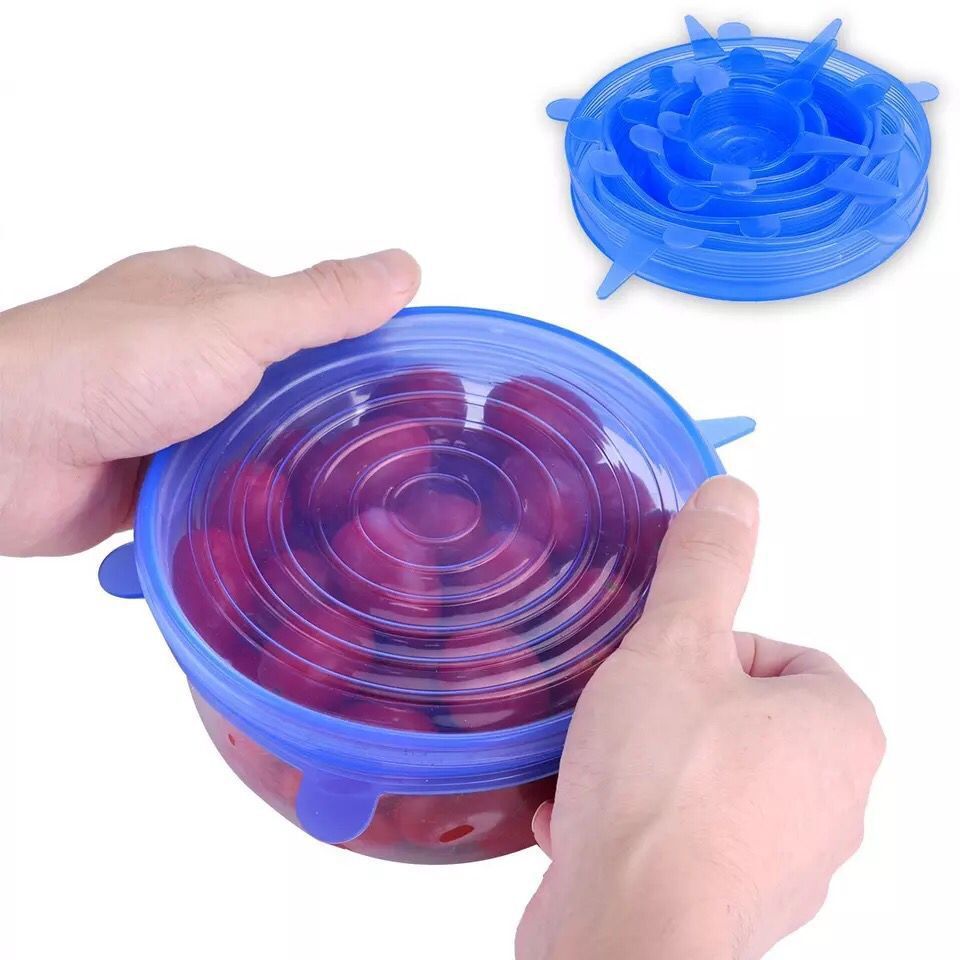 6pcs Silicone Stretch Lids Reusable Food