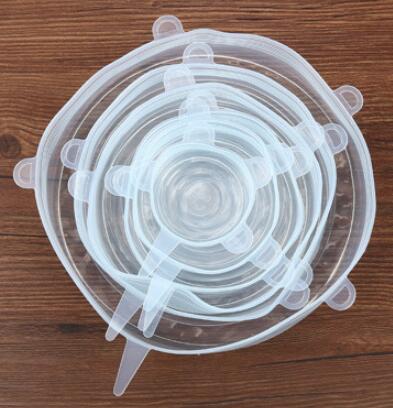6pcs Silicone Stretch Lids Reusable Food