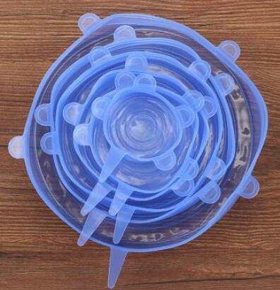 6pcs Silicone Stretch Lids Reusable Food